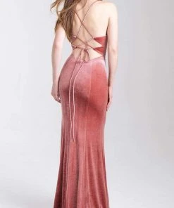 Formal Gowns Madison James - 20-337 Sparkle Velvet Scoop Sheath Dress