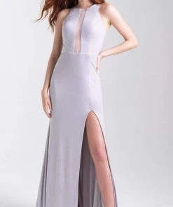 Formal Gowns Madison James - 20-339 Glitter Jersey Halter Sheath Dress 9 Formal Gowns Madison James - 20-339 Glitter Jersey Halter Sheath Dress