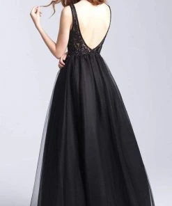 Madison James - 20-354 Sequined V-neck Tulle A-line Gown