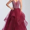 Formal Gowns Madison James - 20-365 Beaded Deep V-neck Tulle A-line Gown