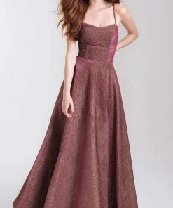 Madison James - 20-381 Shimmer Knit Scoop A-line Dress Formal Gowns 8 Madison James - 20-381 Shimmer Knit Scoop A-line Dress Formal Gowns