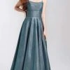 Madison James - 20-381 Shimmer Knit Scoop A-line Dress Formal Gowns