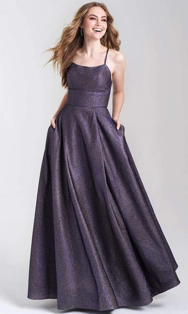 Madison James - 20-381 Shimmer Knit Scoop A-line Dress Formal Gowns 6 Madison James - 20-381 Shimmer Knit Scoop A-line Dress Formal Gowns