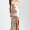 Madison James - 20-391 Sleek Deep V-neck Sheath Dress Formal Gowns