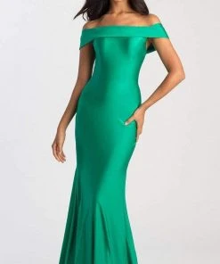 Madison James - 20-397 Off-Shoulder Jersey Trumpet Dress Formal Gowns