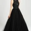 Madison James - Beaded Bodice Tulle Ballgown 19-119 - 1 Pc Black In Size 02 Available
