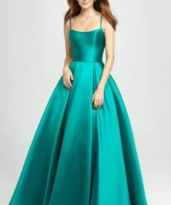 Formal Gowns Madison James - Sleeveless Square Neck Mikado Prom Ballgown 19-107 - 1 Pc Cerise In Size 8 Available