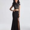 Madison James - Two Piece High Neck Evening Gown 18-655 - 1 Pc Black In Size 6 Available Formal Gowns 2 Madison James - Two Piece High Neck Evening Gown 18-655 - 1 Pc Black In Size 6 Available Formal Gowns