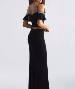 Formal Gowns Madison James Two Piece Off-Shoulder Evening Gown