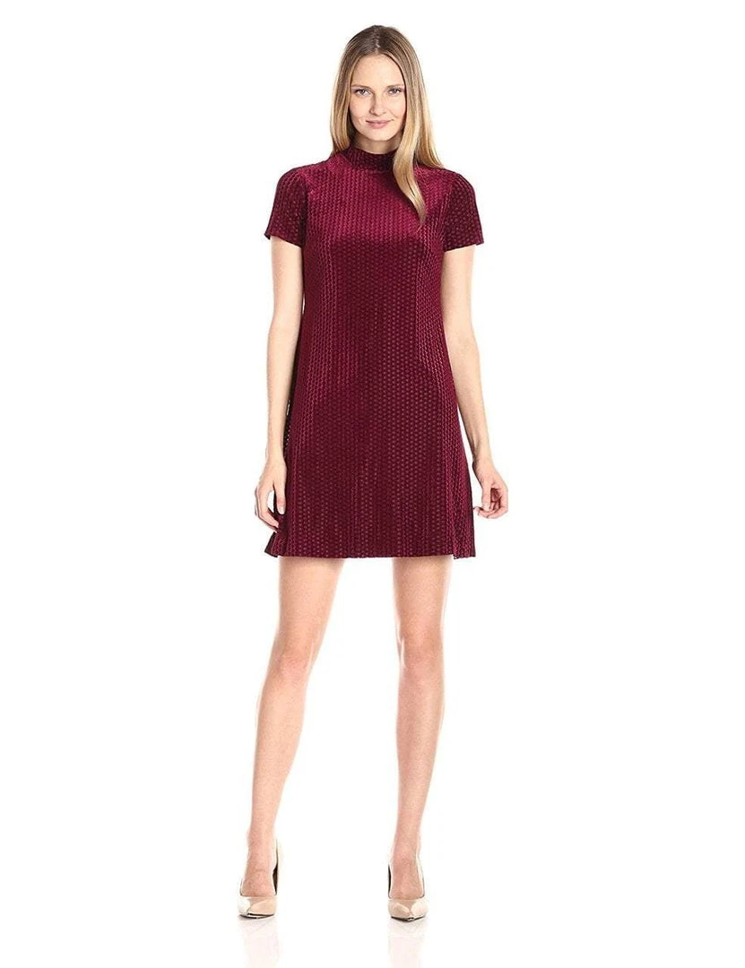 Maggy London - G2610M High Neck Suede Dress Cocktail Dresses 3 Maggy London - G2610M High Neck Suede Dress Cocktail Dresses