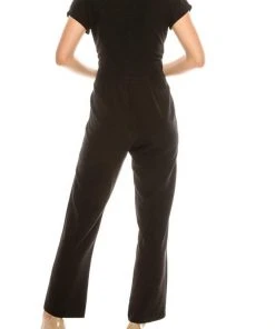 Maggy London - G3823M Scalloped V-Neck Jumpsuit Prom Dresses