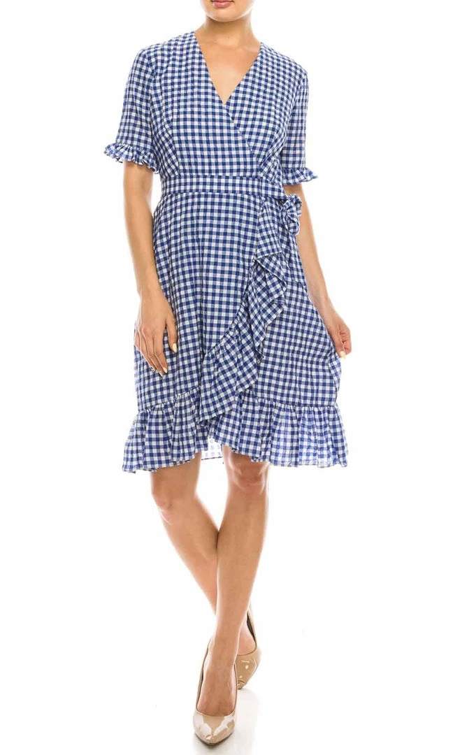 Cocktail Dresses Maggy London - G3958M Gingham Print Ruffle Trimmed Dress 5 Cocktail Dresses Maggy London - G3958M Gingham Print Ruffle Trimmed Dress