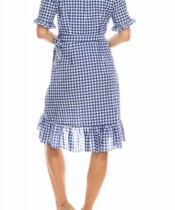 Cocktail Dresses Maggy London - G3958M Gingham Print Ruffle Trimmed Dress