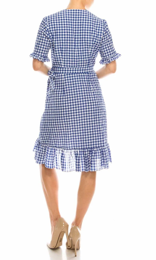 Cocktail Dresses Maggy London - G3958M Gingham Print Ruffle Trimmed Dress 4 Cocktail Dresses Maggy London - G3958M Gingham Print Ruffle Trimmed Dress