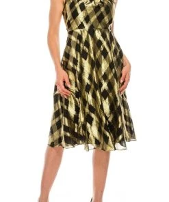 Maggy London - G4749M High Halter A-Line Knee-Length Dress