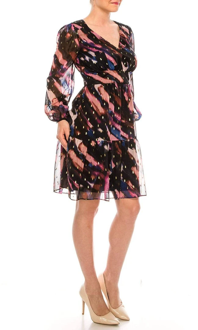 Plus Size Dresses Maggy London - G4814M V-Neck Empire Short Dress 6 Plus Size Dresses Maggy London - G4814M V-Neck Empire Short Dress