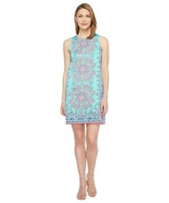 Maggy London - T2648MNR Medallion Print Cotton Dress
