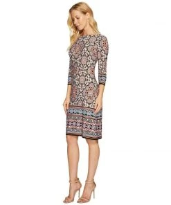 Maggy London - T2715MNR Maze Print Sheath Dress Cocktail Dresses