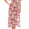 Maison Tara - 91283M Tea Length Flutter Sleeve Floral Dress Cocktail Dresses 2 Maison Tara - 91283M Tea Length Flutter Sleeve Floral Dress Cocktail Dresses