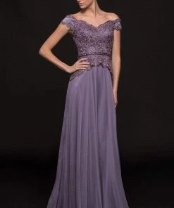 Marsoni By Colors Embellished Off-Shoulder A-line Dress M213 - 1 Pc Lavender In Size 18 Available