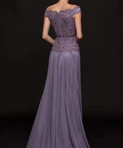 Marsoni By Colors Embellished Off-Shoulder A-line Dress M213 - 1 Pc Lavender In Size 18 Available
