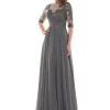 Formal Gowns Marsoni By Colors - Embellished Scoop Evening Dress M157 - 1 Pc Charcoal Grey In Size 18 Available