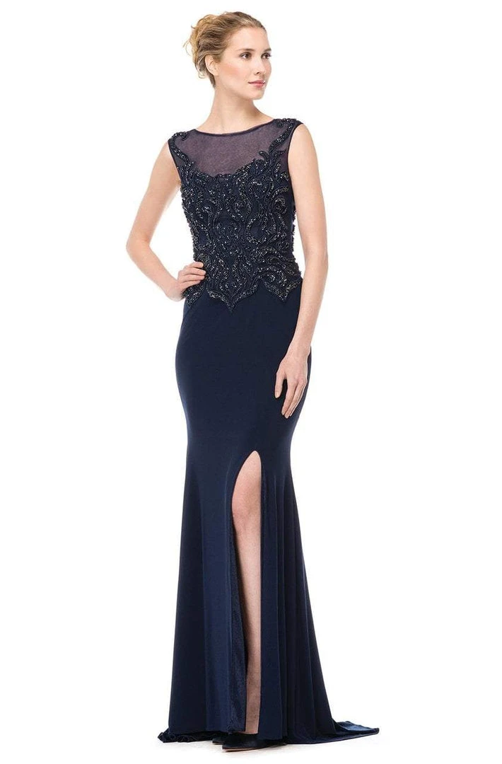Marsoni By Colors - M155 Beaded Baroque Illusion Gown 5 Marsoni By Colors - M155 Beaded Baroque Illusion Gown