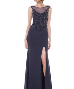 Marsoni By Colors - M155 Beaded Baroque Illusion Gown 7 Marsoni By Colors - M155 Beaded Baroque Illusion Gown