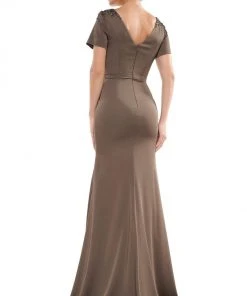 Marsoni By Colors - M284 Embellished V-neck Trumpet Dress 5 Marsoni By Colors - M284 Embellished V-neck Trumpet Dress