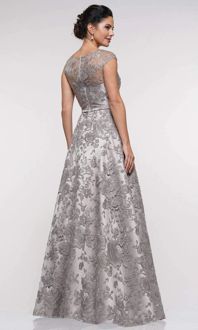 Marsoni By Colors - MV1012 Sequined Rosette Embroidered Long Gown Formal Gowns 6 Marsoni By Colors - MV1012 Sequined Rosette Embroidered Long Gown Formal Gowns