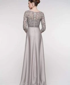 Marsoni By Colors - MV1016 Beaded V Neck A-Line Faille Gown 13 Marsoni By Colors - MV1016 Beaded V Neck A-Line Faille Gown