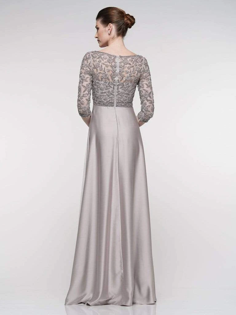 Marsoni By Colors - MV1016 Beaded V Neck A-Line Faille Gown 8 Marsoni By Colors - MV1016 Beaded V Neck A-Line Faille Gown