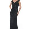 Formal Gowns Marsoni By Colors - MV1019 Cap Sleeve Beaded Lace Sheath Gown