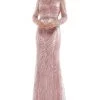 Formal Gowns Marsoni By Colors - MV1027 Embellished Bateau Trumpet Dress