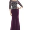 Formal Gowns Marsoni By Colors - Quarter Sleeve Bead Embellished Dress MV1026 - 1 Pc Eggplant In Size 14 Available 2 Formal Gowns Marsoni By Colors - Quarter Sleeve Bead Embellished Dress MV1026 - 1 Pc Eggplant In Size 14 Available