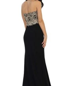 Formal Gowns May Queen - Appliqued Prom Gown With Slit 16 Formal Gowns May Queen - Appliqued Prom Gown With Slit