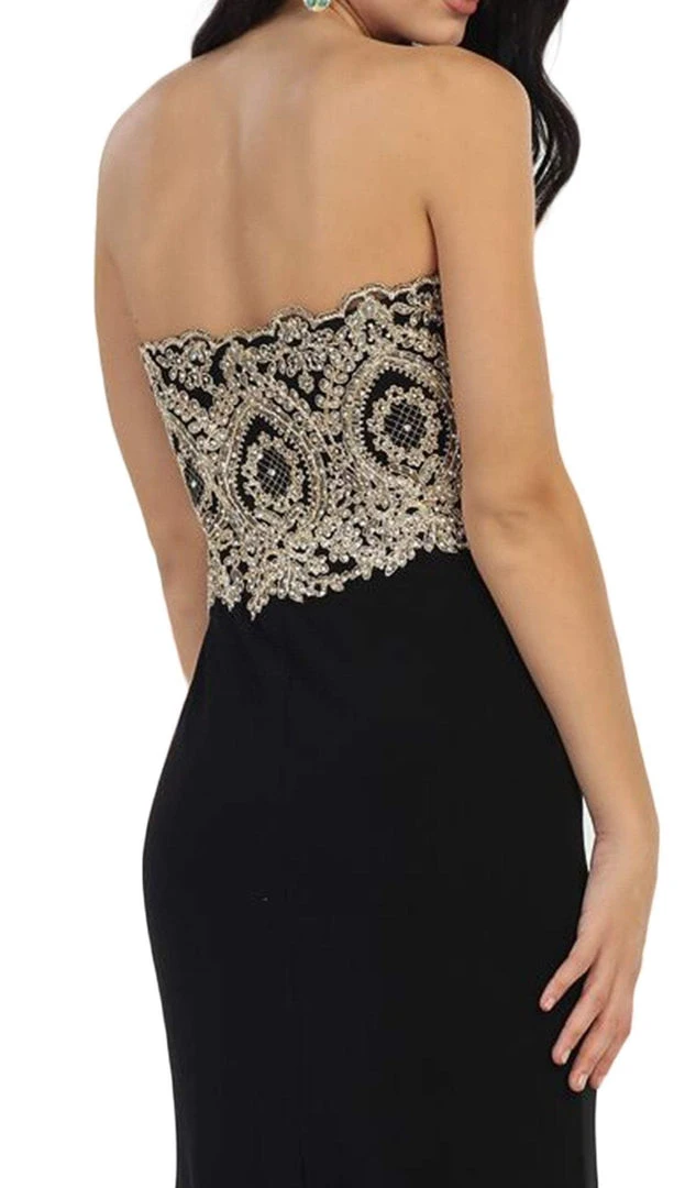 Formal Gowns May Queen - Appliqued Prom Gown With Slit 6 Formal Gowns May Queen - Appliqued Prom Gown With Slit