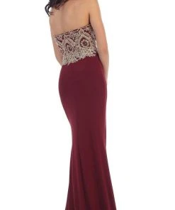 Formal Gowns May Queen - Appliqued Prom Gown With Slit 19 Formal Gowns May Queen - Appliqued Prom Gown With Slit