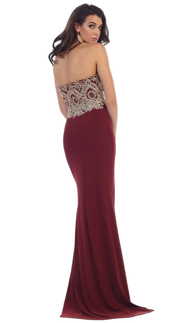 Formal Gowns May Queen - Appliqued Prom Gown With Slit 8 Formal Gowns May Queen - Appliqued Prom Gown With Slit