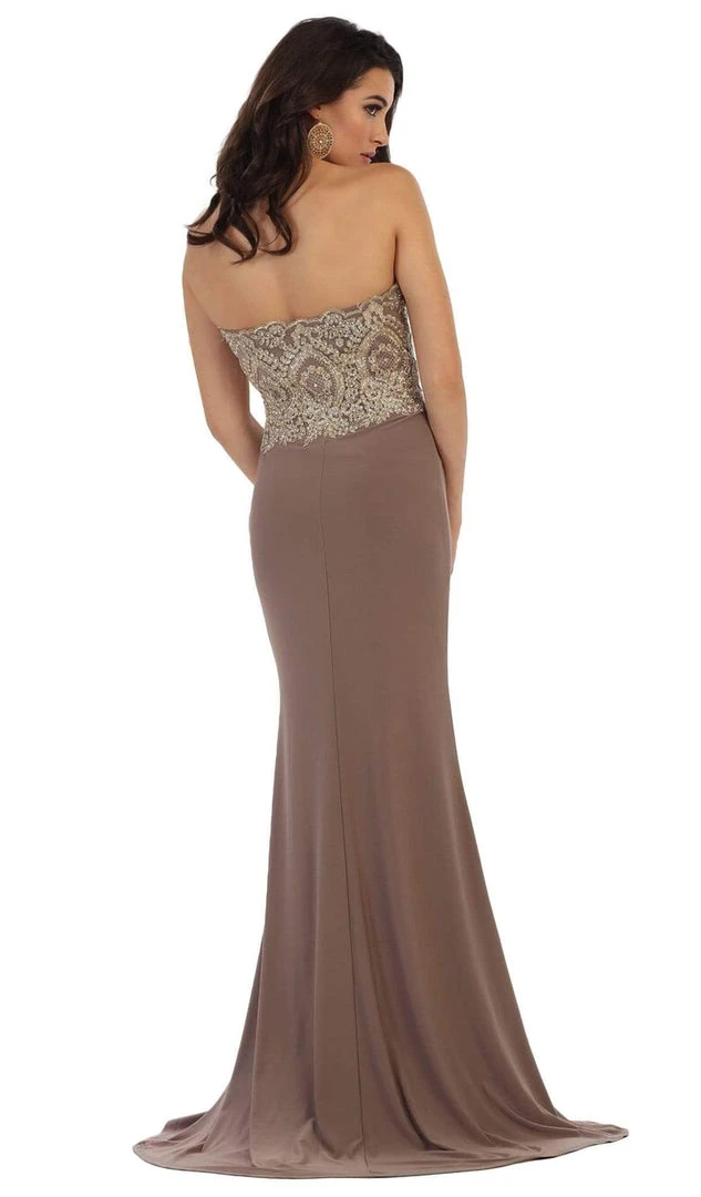 Formal Gowns May Queen - Appliqued Prom Gown With Slit 10 Formal Gowns May Queen - Appliqued Prom Gown With Slit