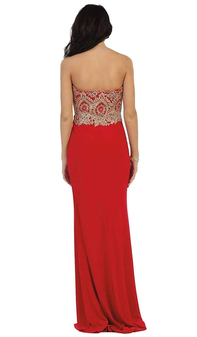 Formal Gowns May Queen - Appliqued Prom Gown With Slit 12 Formal Gowns May Queen - Appliqued Prom Gown With Slit