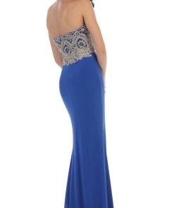 Formal Gowns May Queen - Appliqued Prom Gown With Slit 25 Formal Gowns May Queen - Appliqued Prom Gown With Slit