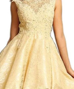 May Queen - Beaded Floral A Line Cocktail Dress