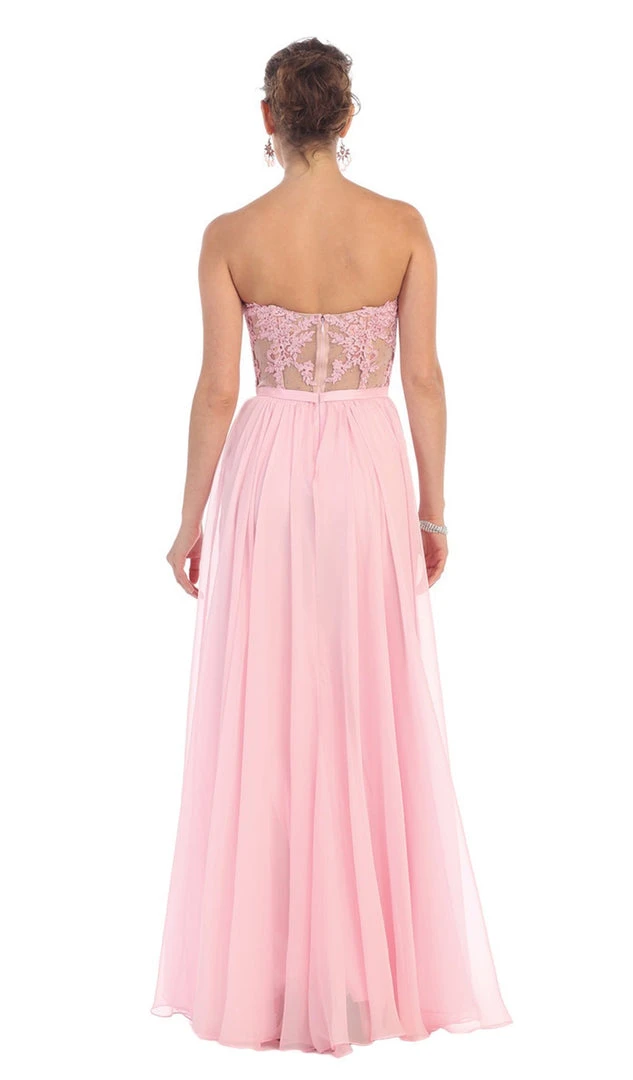 May Queen - Beaded Floral Chiffon Prom Dress 8 May Queen - Beaded Floral Chiffon Prom Dress