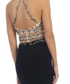 May Queen - Beaded Halter Neckline Illusion Jersey Prom Dress 9 May Queen - Beaded Halter Neckline Illusion Jersey Prom Dress