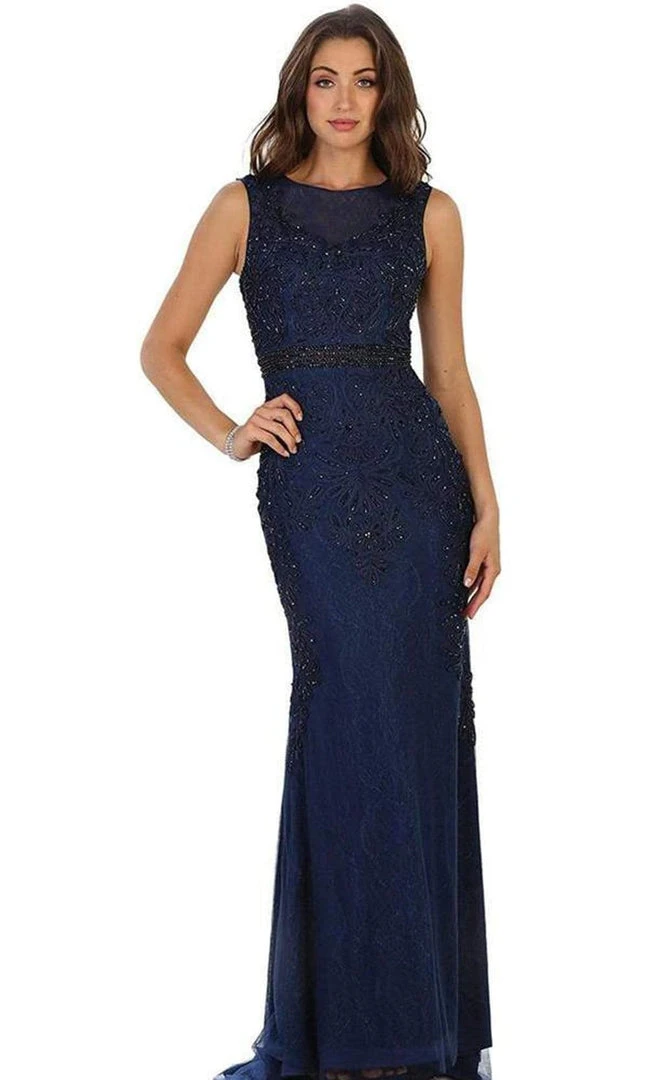 May Queen - Beaded Illusion Bateau Sheath Evening Gown RQ7524 Formal Gowns 3 May Queen - Beaded Illusion Bateau Sheath Evening Gown RQ7524 Formal Gowns