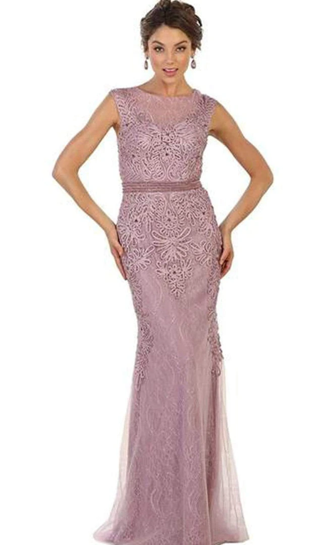 May Queen - Beaded Illusion Bateau Sheath Evening Gown RQ7524 Formal Gowns 8 May Queen - Beaded Illusion Bateau Sheath Evening Gown RQ7524 Formal Gowns