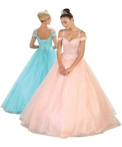 May Queen - Beaded Lace Sweetheart Quinceanera Ballgown Formal Gowns
