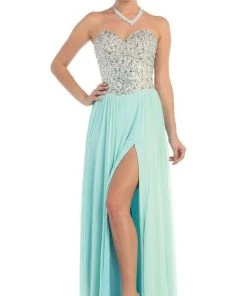 May Queen - Bedazzled Sweetheart A-line Prom Dress Formal Gowns