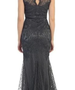 May Queen Bridal - Classy Bateau Illusion Trumpet Lace Dress MQ1258 Formal Gowns 8 May Queen Bridal - Classy Bateau Illusion Trumpet Lace Dress MQ1258 Formal Gowns